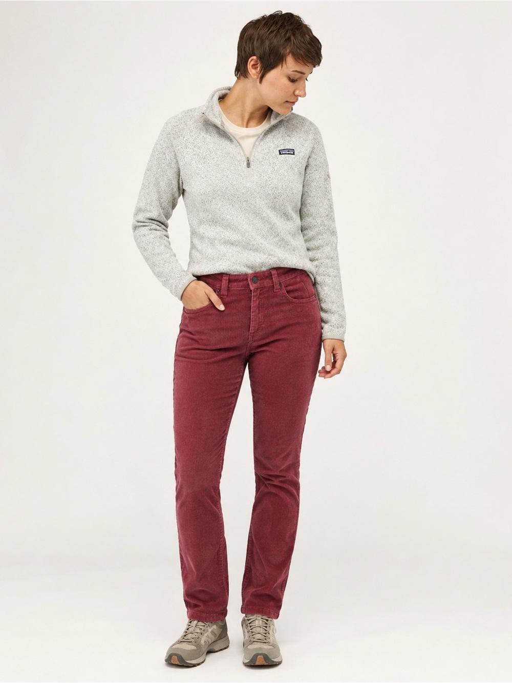 Patagonia Woman Burgundy Corduroy Organic Cotton Pants US26 Classic Outdoor